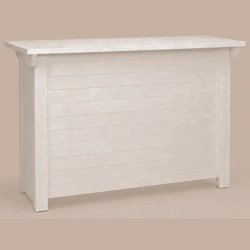 6ft White Wooden Bar